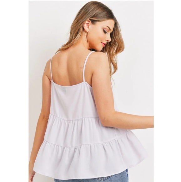 NWT Anthropologies Paper Crane Tiered Ruffle Cami Tank in Baby Pink - Picture 2 of 8